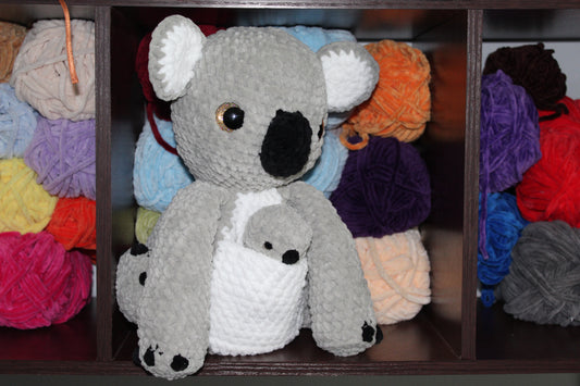 Crochet Pattern for a Koala and Baby